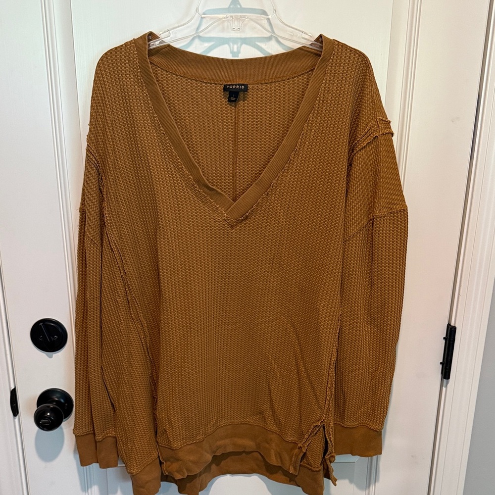Torrid Tan V-Neck Sweater